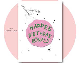 Biglietto da visita personalizzato Happee Birthdae / Download digitale istantaneo 5x7 / Biglietto d'auguri di compleanno / Stampabile