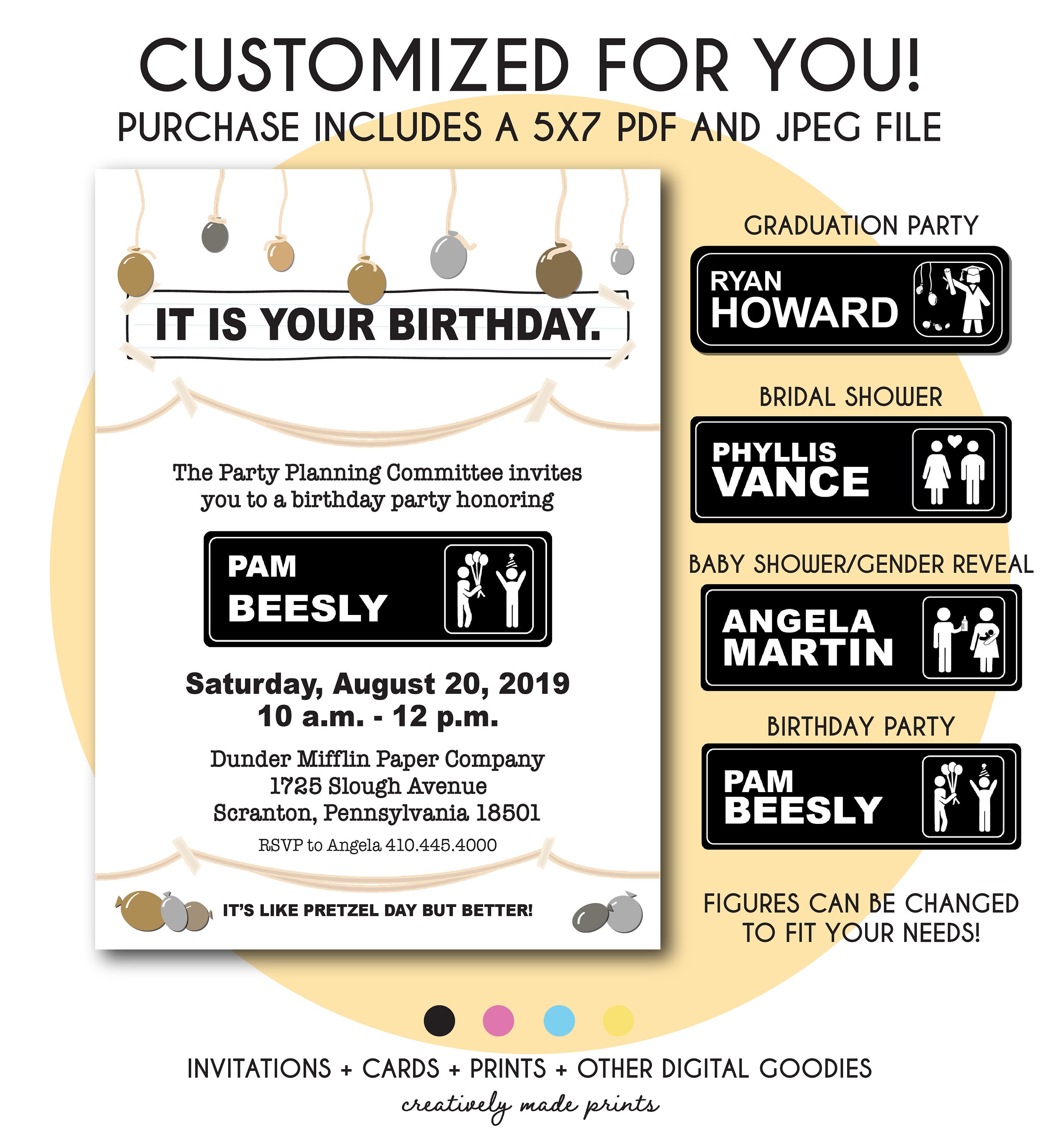 It is Your Birthday Invitation 5X7 Digital Download Template | Etsy
