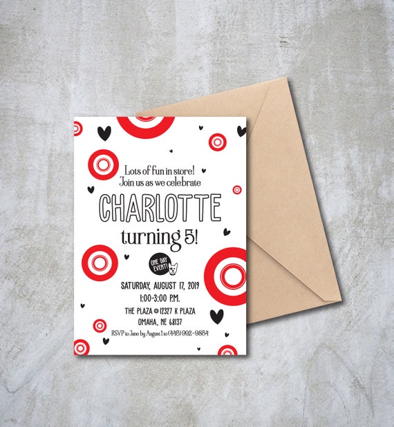 Bullseye Invitation Digital Download Template Birthday Etsy