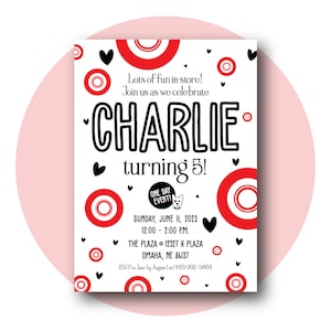 Bullseye and Hearts Invitation | 5x7 Digital Download Template | Birthday, Bridal Shower, Baby Shower | Printable