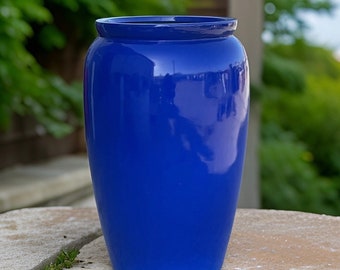 20-27 Inches Tall Beautiful Jar Fiberglass Planter In Shiny Blue, Plant Pots, Garden Planter, Planter, Home Good Decor.