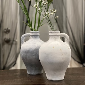 Handmade Concrete Vase: Rustic Jar Style, 9-Inch