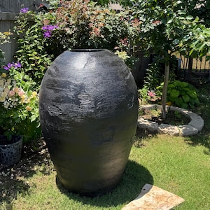 XXXL Fiberglass Planter: 60-inch Handcrafted Textured Pot