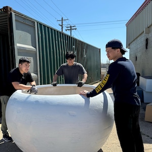 XXXL Fiberglass Planter Pot: 68-Inch Round, Unique Texture
