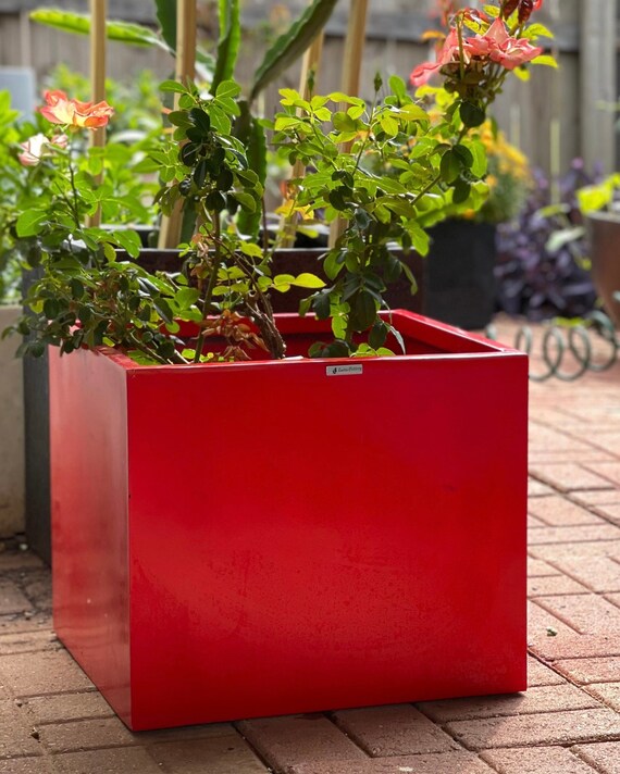 Civic voor het geval dat Mediaan 13-21 Inches Cube Fiberglass Planter Garden Planter Pot - Etsy