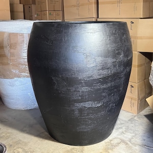 XXXL Fiberglass Planter: 53-Inch Handcrafted Textured Pot
