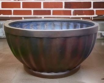 Big Pond 22-28 Inches fiberglass planter finishing in iron rust, beautiful plant pots, garden planter, home good decor planter.