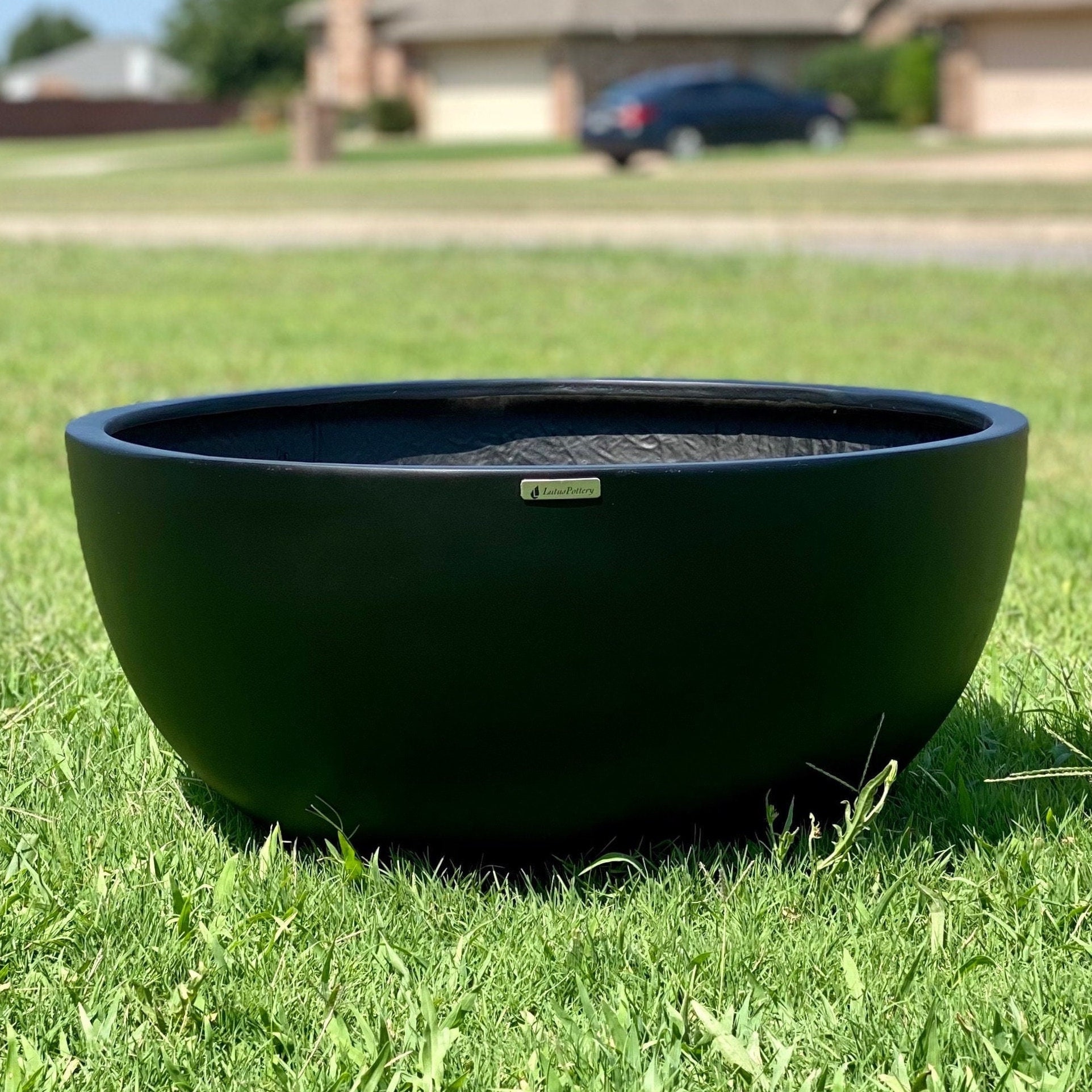 Big Pond 22-28 Inches Fiberglass planter in matte black. Beautiful Plant Pots, Garden Planter, Planter, Home Good Decor