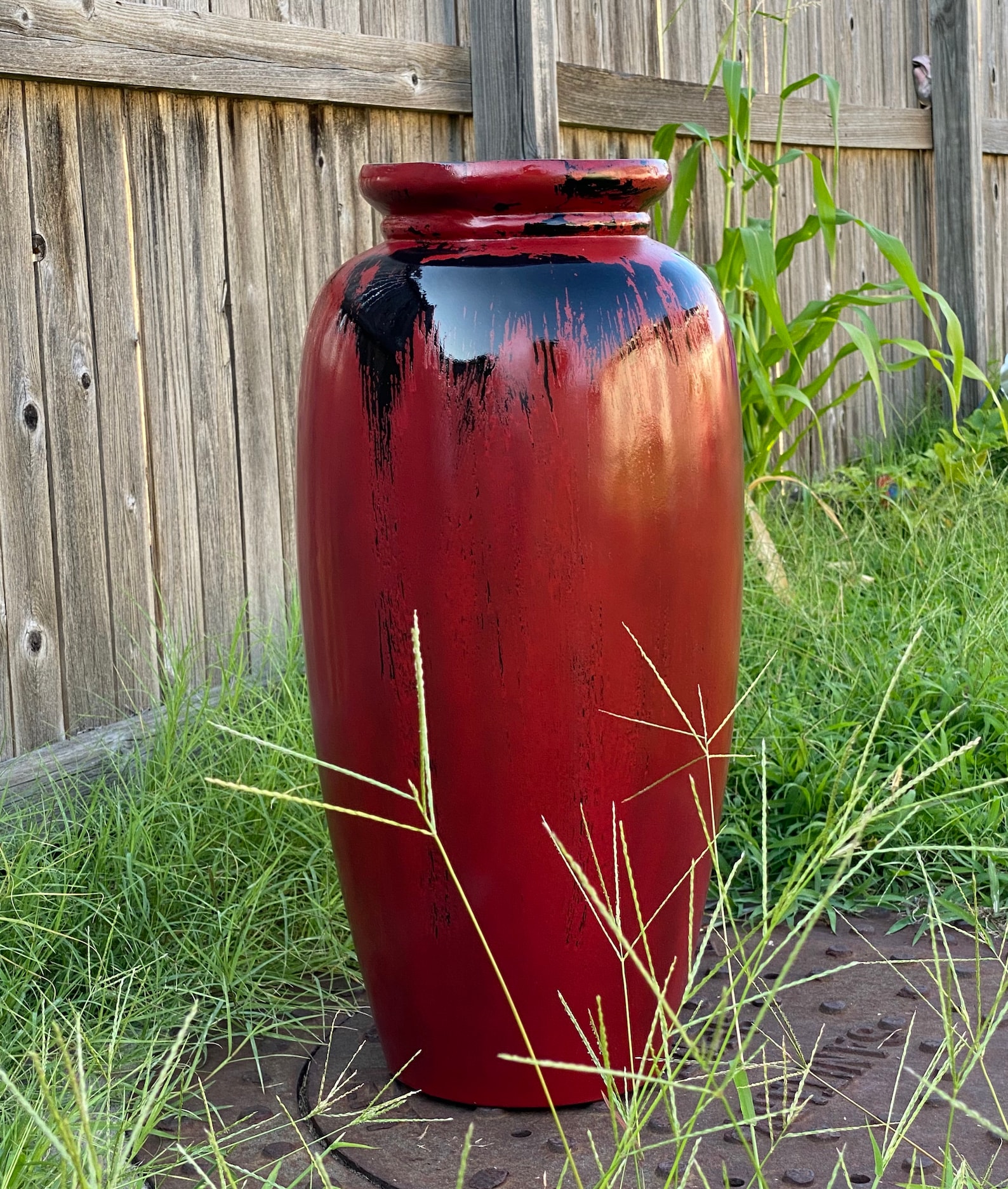 27 Inches Tall Fiberglass Planter Beautiful Garden Home Etsy