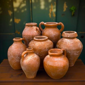 Handmade Concrete Vase: Vintage Terracotta Vase Decor offer in multiple styles