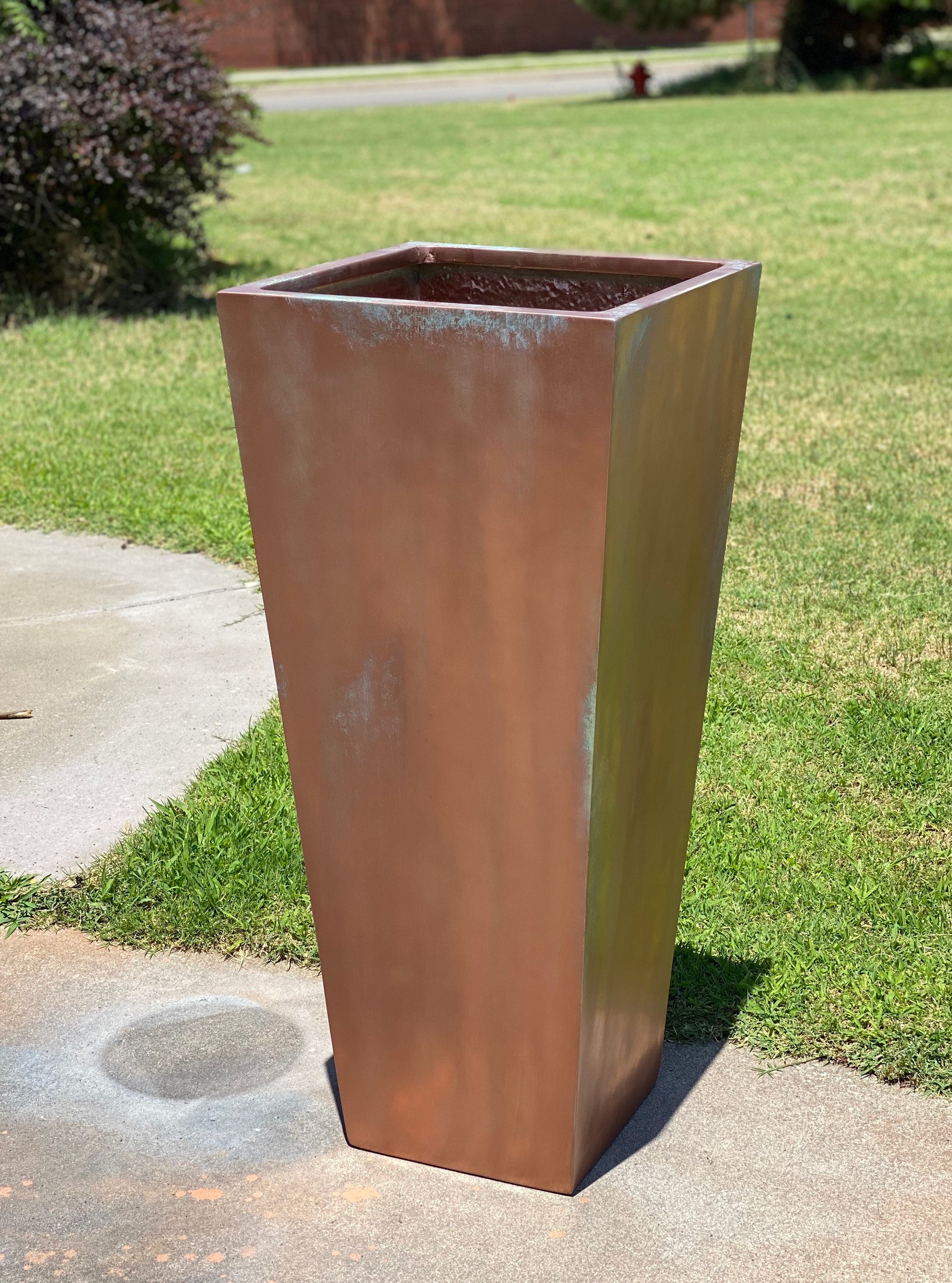 2347 tall Unique Fiberglass Planter Finished in Antique Etsy