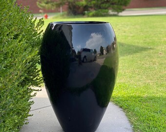 Urban Rectangular Pot for Succ... Glossy Black Ceramic Planter 4 x 12 Inches 