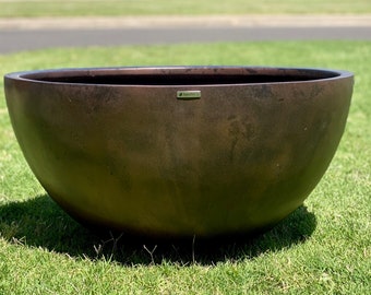 Big Pond 22-28 Inches Fiberglass planter in Rusty finished. Beautiful Plant Pots, Garden Planter, Planter, Home Good Decor