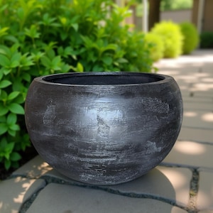 XXXL Fiberglass Planter: 68-Inch Round Pot with Unique Texture