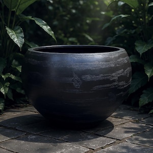 XXXL Fiberglass Planter: 68-Inch Round Pot with Unique Texture