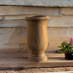 Handmade Concrete Vase Planter: Rustic Finish, 14-Inch Tall