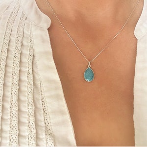 Turquoise Pendant Necklace Turquoise Sterling Silver Necklace Turquoise Jewelry SolaJewelryCO Turquoise Gemstone Necklace Layered Necklace