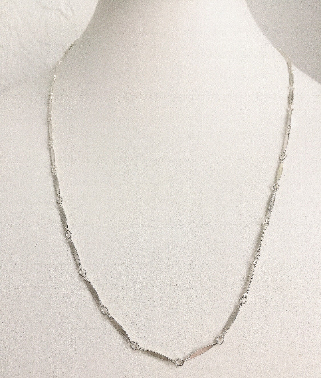 Silver Marquise Necklace Simple Sterling Silver Necklace Silver ...