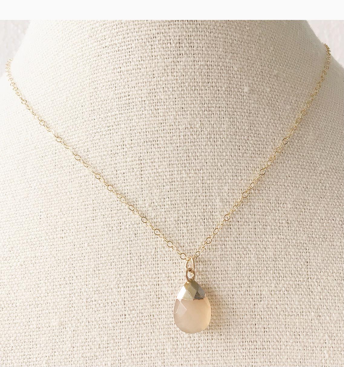 Gold Filled Lavender Chalcedony Necklace Gemstone Necklace Jewelry Gift Dainty Jewelry