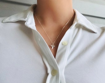 Sterling Silver Shark Tooth Necklace Women Shark Tooth Necklace Layered Necklace Small Silver Shark Tooth Necklace SolaJewelryCO