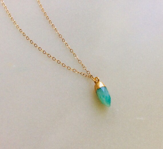 Amazonite gold 2024 charm necklace