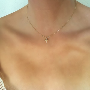 Tiny Gold Filled Shark Tooth Necklace Dainty Gold Filled Box Chain Gold Shark Tooth Necklace Small Gold Shark Tooth Necklace SolaJewelryCO