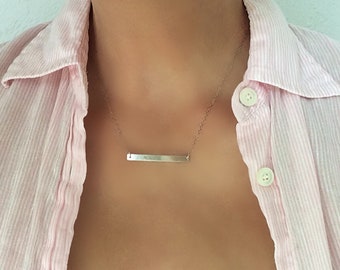 Sterling Silber Dünne Gold Bar Halskette Silber Bar Halskette Layered Schmuck SolaJewelryCO