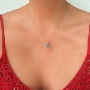 Evil Eye Blue Necklace Evil Eye Jewelry Glass Evil Eye Necklace SolaJewelryCO Layering Necklace Gold Evil Eye