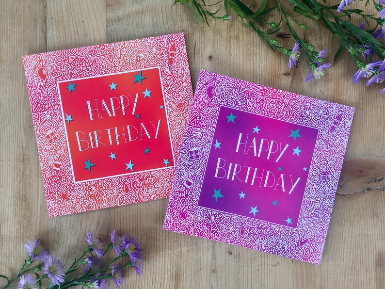 Happy Birthday Doodle Cards Blank Inside Birthday Greeting Card Paper Greeting Cards Delage Com Br