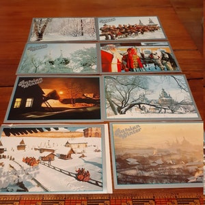 Set russische Winterpostkarten