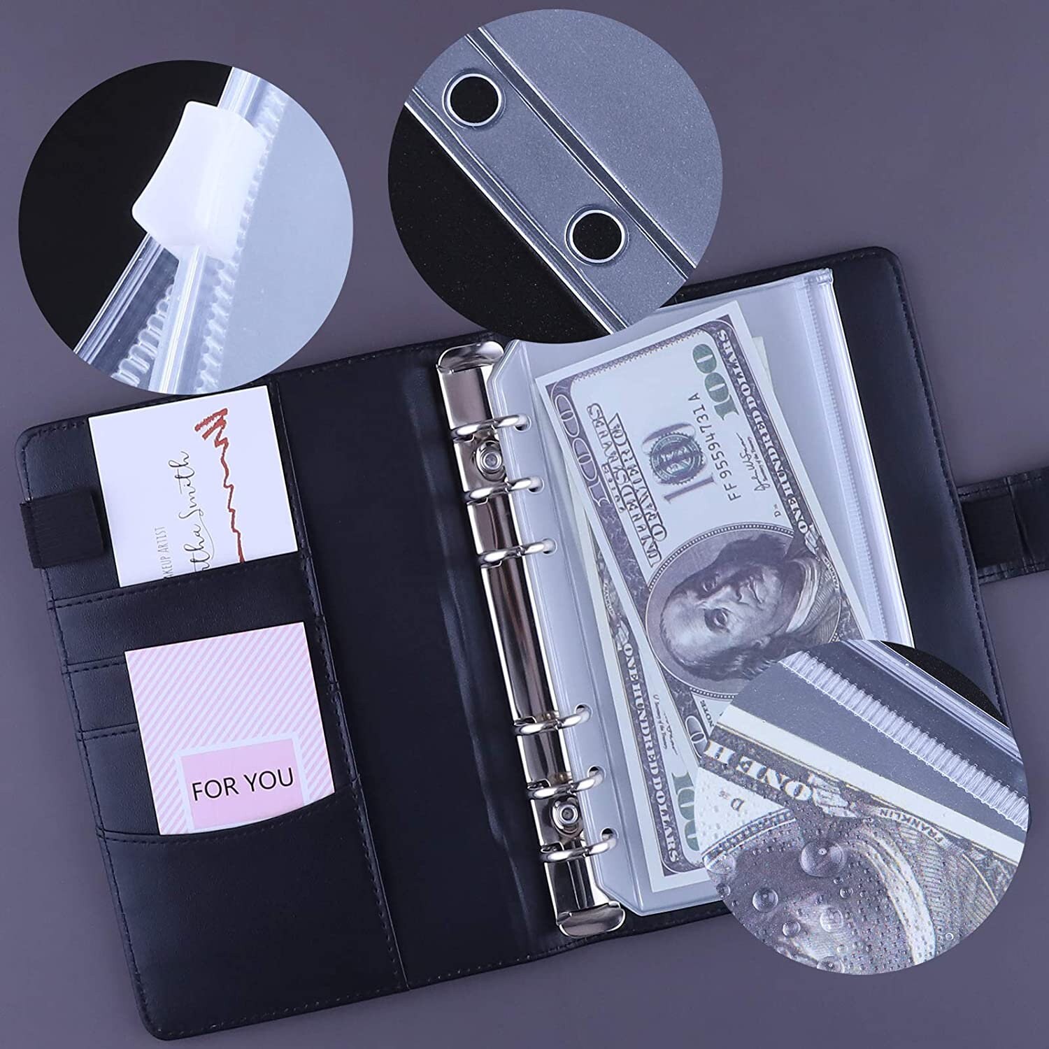 12 Pieces A6 Binder Pockets with A6 PU Leather Binder Cover Etsy