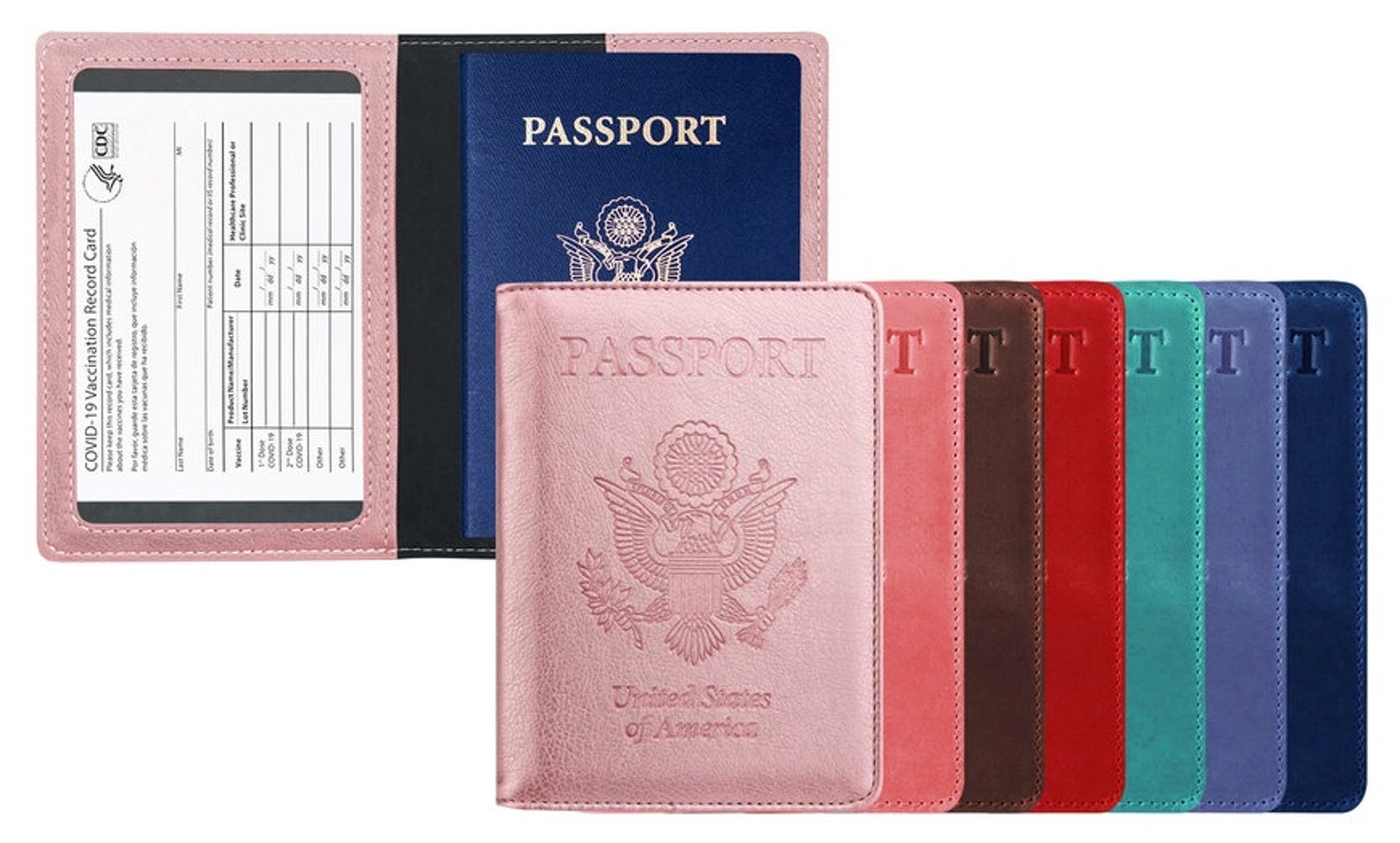 PU Leather Passport and Vaccine Card Holder Ultra Slim Etsy
