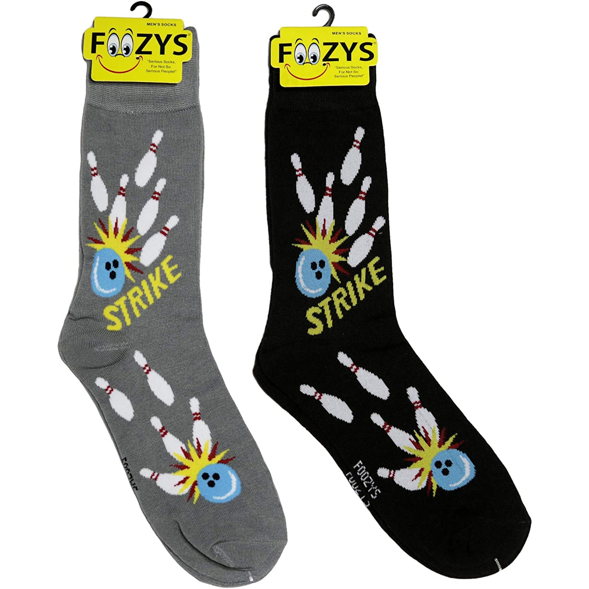 Foozys Mens Crew Socks Bowling Man Novelty Socks 2 Etsy