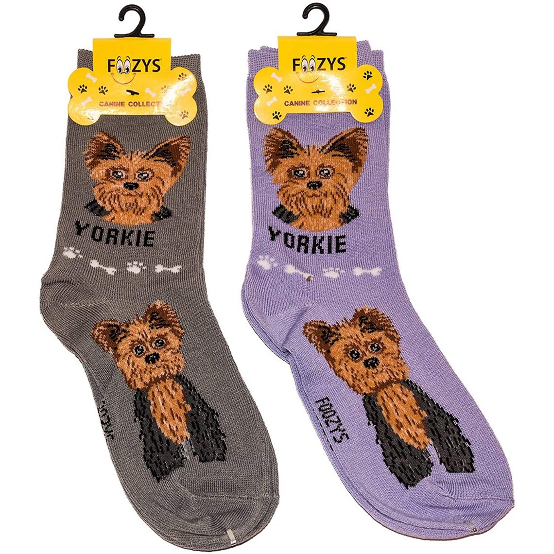 Foozys Unisex Crew Socks Yorkie Canine Large & Medium Dog Etsy