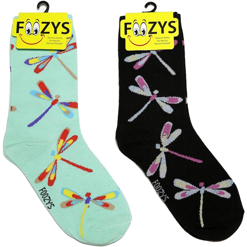 Dragonflies Women Novelty Socks Foozys Women/'s Crew Socks 2 Pairs Included in Two Colors