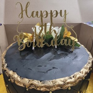Custom Happy Birthday Name Cake Topper, Happy Birthday Name Topper ...