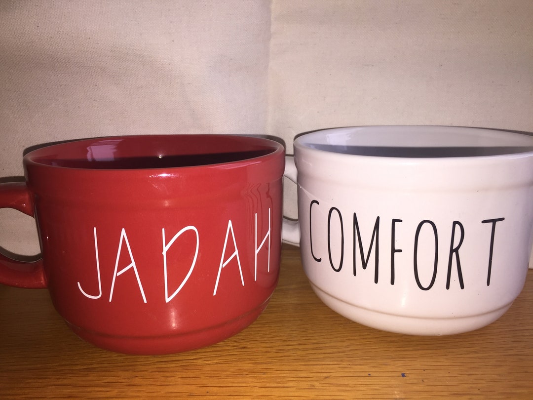 Customized Name Soup Mug With Handle // Vinyl Mug Bowl// Personalized