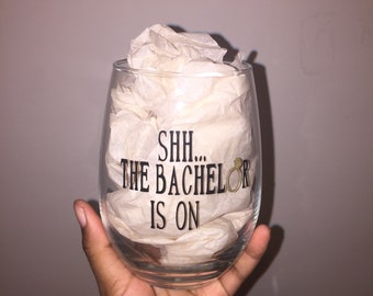 Customized Bachelor Themed Wine Glass | Bachelor Nation | ABC | Gift | Bachelorette Wine Glass
