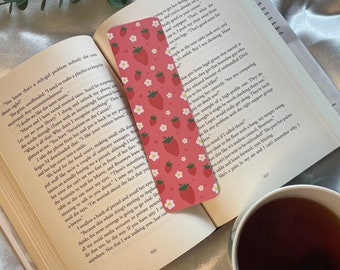 Floral Strawberry Handmade Bookmark | Book Lover Gift