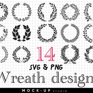 Wreath svg bundle | Circle svg bundle | Floral wreath svg | Heart laurel wreath svg | Wedding wreath svg | Wreath monogram svg circle frame