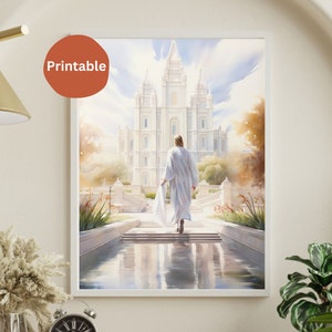 Christ Bright Temple Peaceful and Inspiring Watercolor Digital Download Print