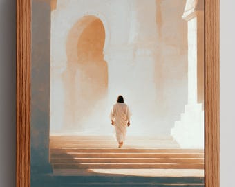 キリストとの穏やかなスピリチュアルな歩み - 印刷可能な平和なLDSアート、感動的なイエス・キリストの絵画、高揚感を与えるクリスチャンデジタルダウンロード19