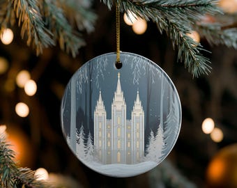ソルトレイクシティのモルモン寺院のクリスマスオーナメント：信仰に