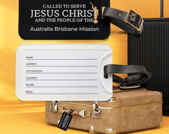 Personalized Missionary Luggage Tag Called to Serve Custom Name and Mission Location Travel Gift for Mormon Missionary Elder or Sister