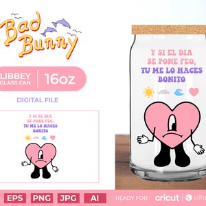 Bad Bunny Libbey Glass SVG Un Verano Sin ti Svg 16oz Beer Can Glass Svg