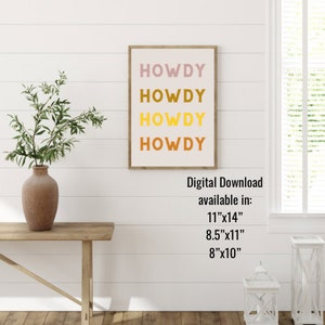 Howdy Western Printable wall art- instant digital download