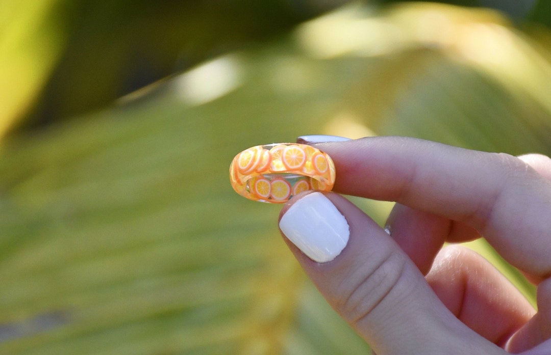 Realfruit Rings Orange Fruit Ring | Resin Ring Jewelry - Etsy