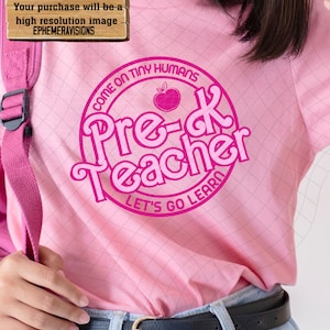 Retro Teacher png, Preschool, Babe Teacher png, School 2023 In My Teacher Era png, School Grade png, Pink Doll png, Instant Download