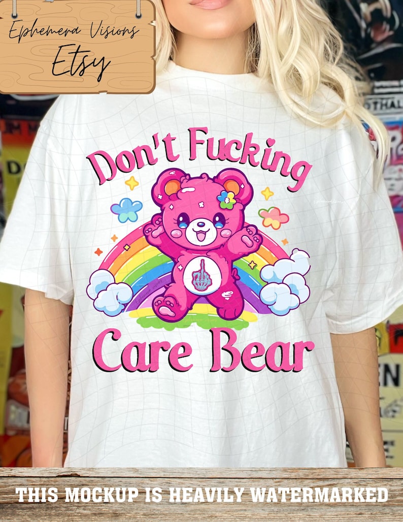 Funny adult shirt sarcastic swear care bear