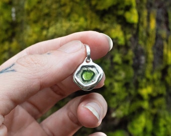 Green Tourmaline Slice Pendant